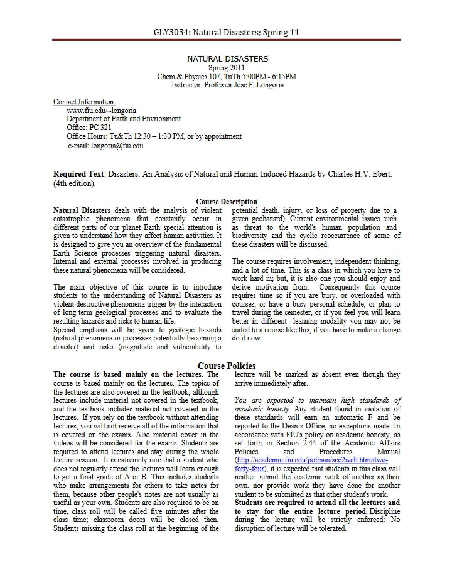 Framework for Learning and Syllabus