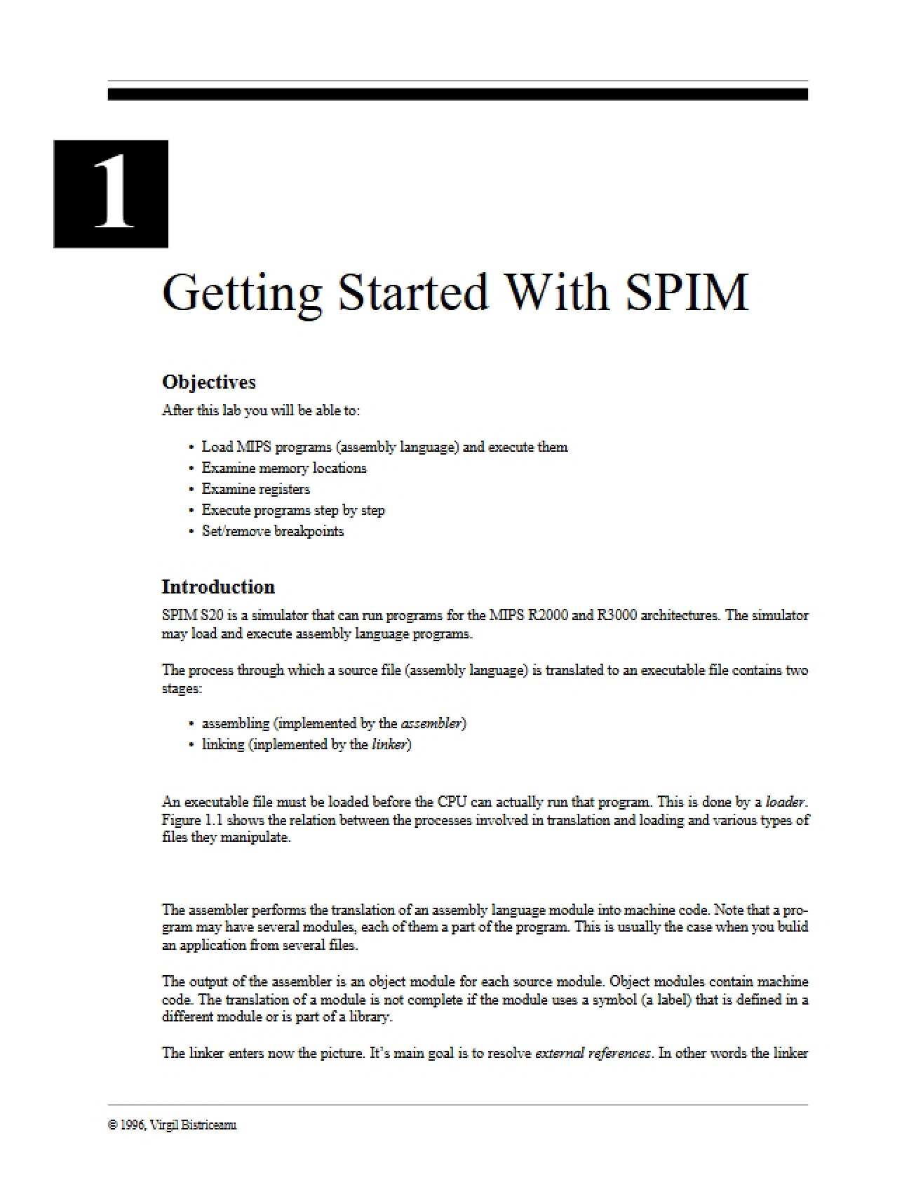 SPIM Getting Started