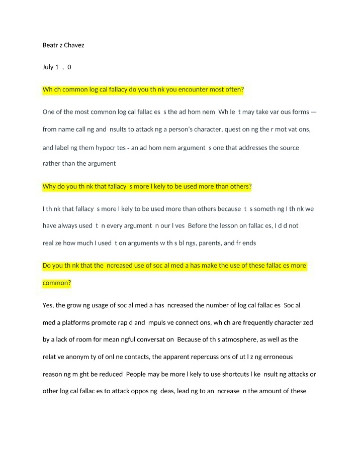 The Ad Hominem Fallacy