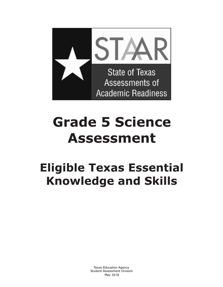 Assessment for Grade 5 Science