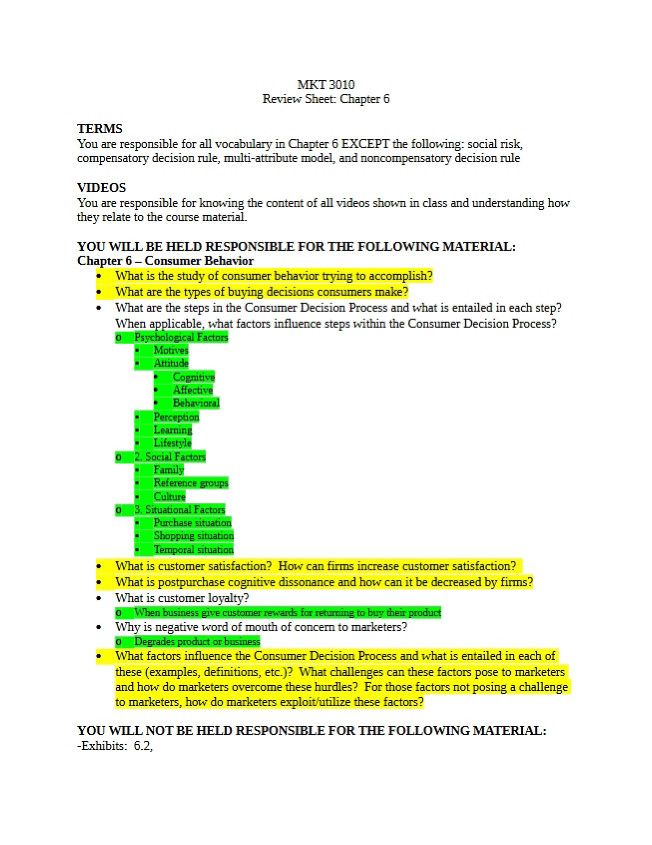 Chapter 6 Review Sheet (Part 1)
