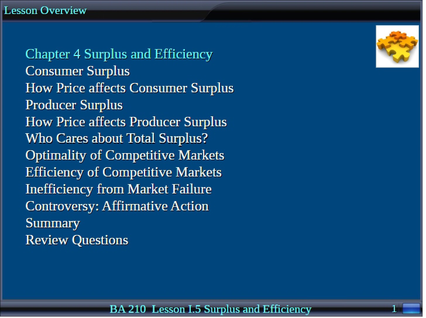 Efficiency and Surplus Chapter 4