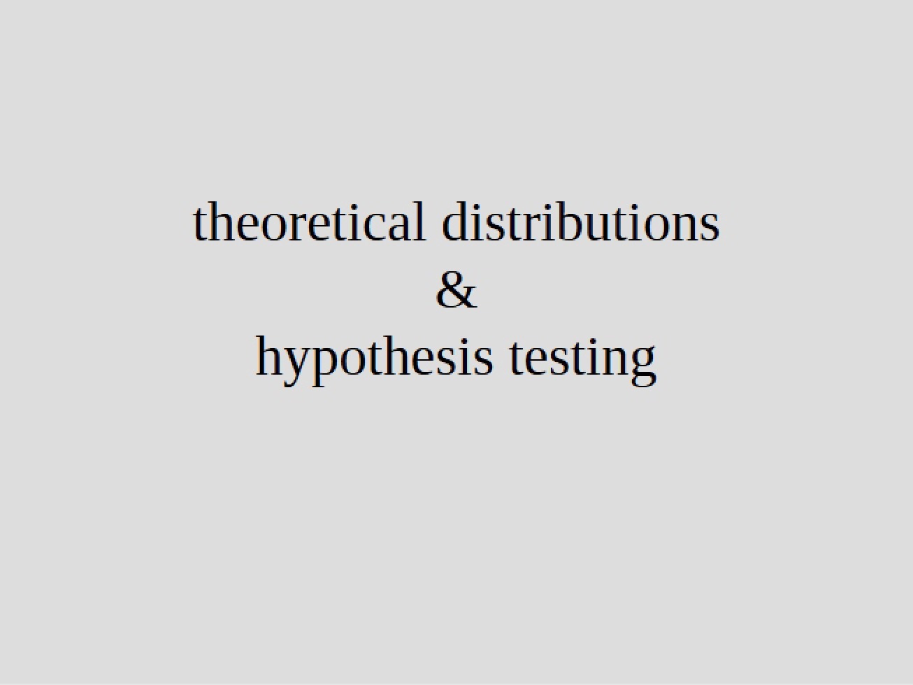 Examination of Theoretical Distributions and Hypothesis Testing