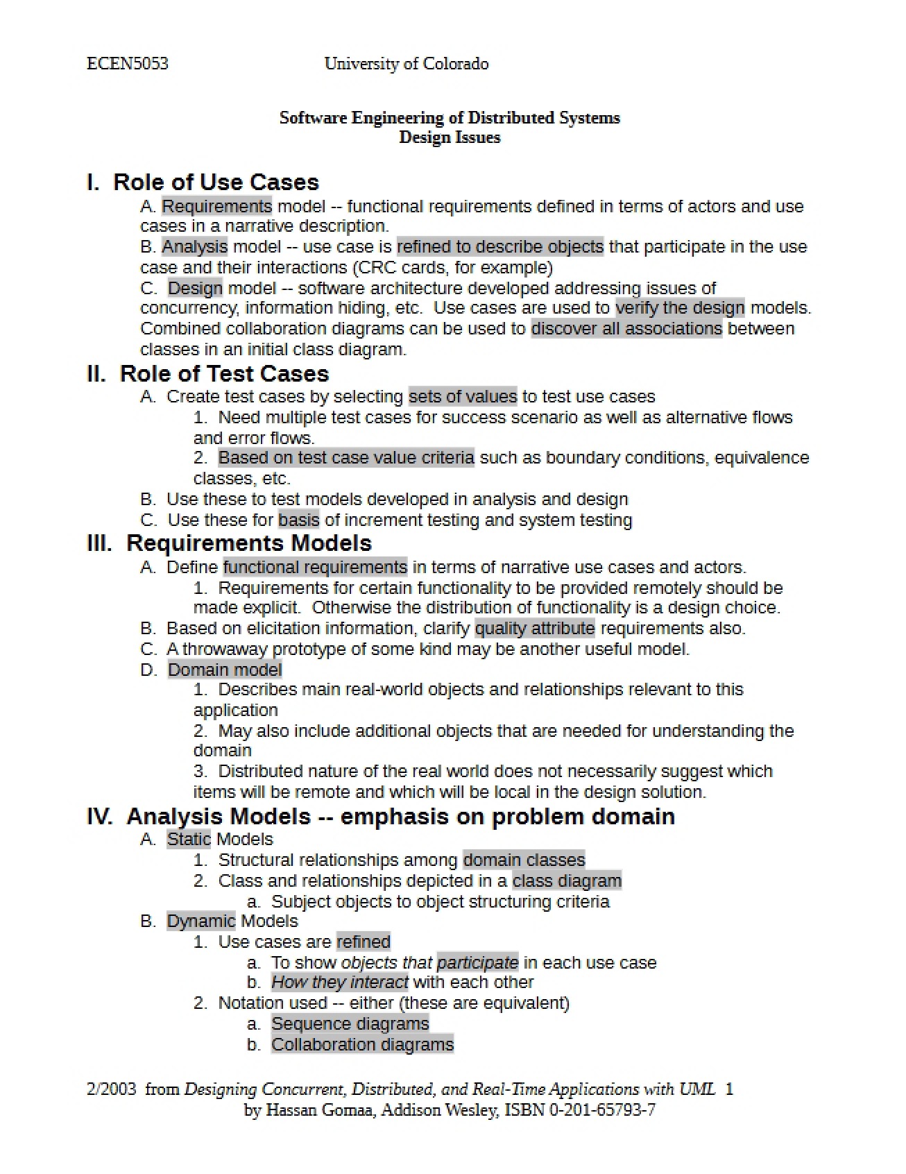 Design Issues in Software Engineering of Distributed Systems