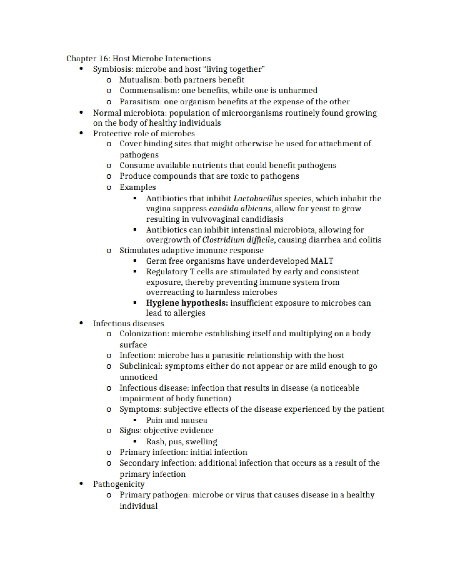 Host-Microbe Interactions (Chapter 16)