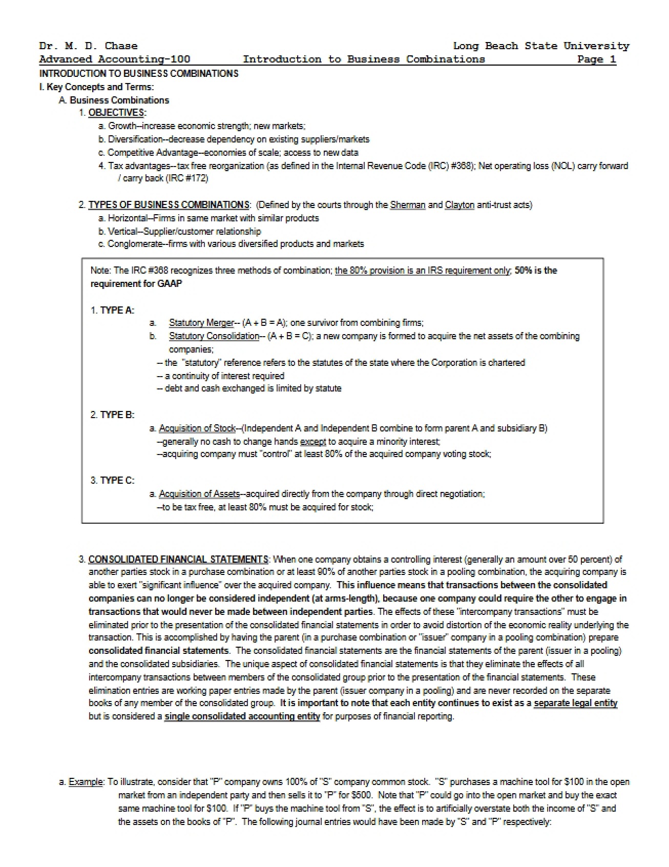 Business Combinations Introduction