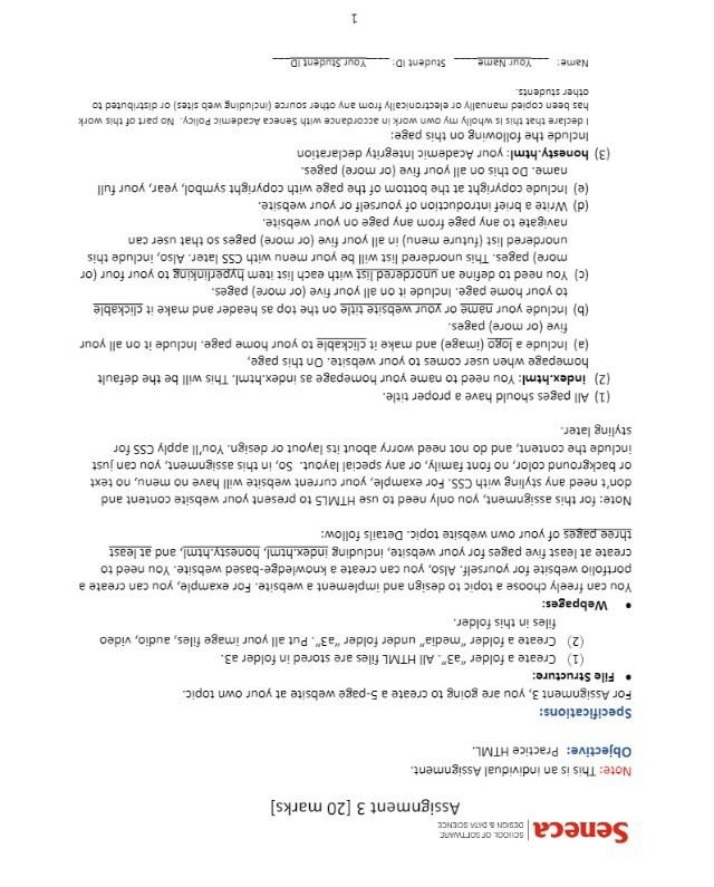 Assignment 3 - HTML Website Creation