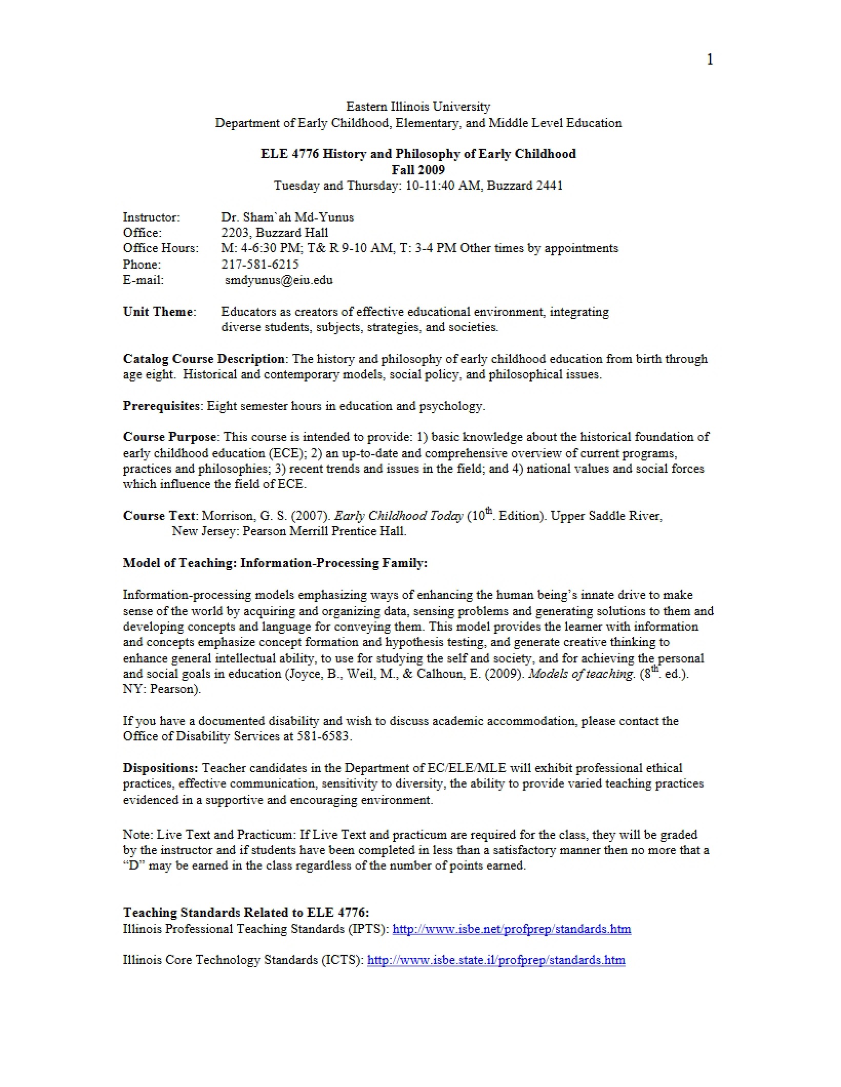 Syllabus - 15 Pages