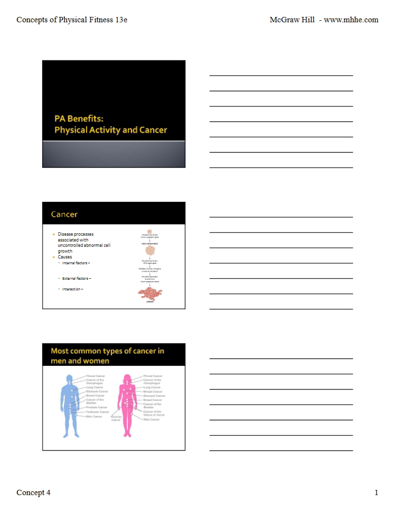 Cancer and Physical Activity