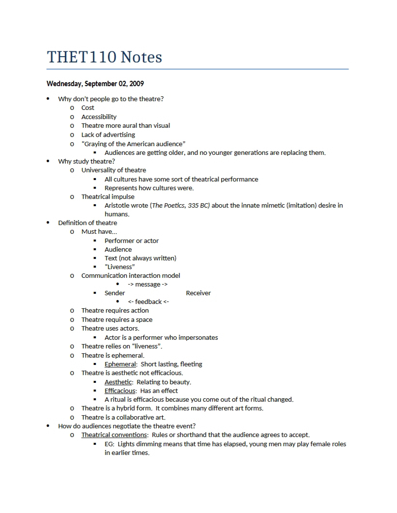 General Lecture Notes