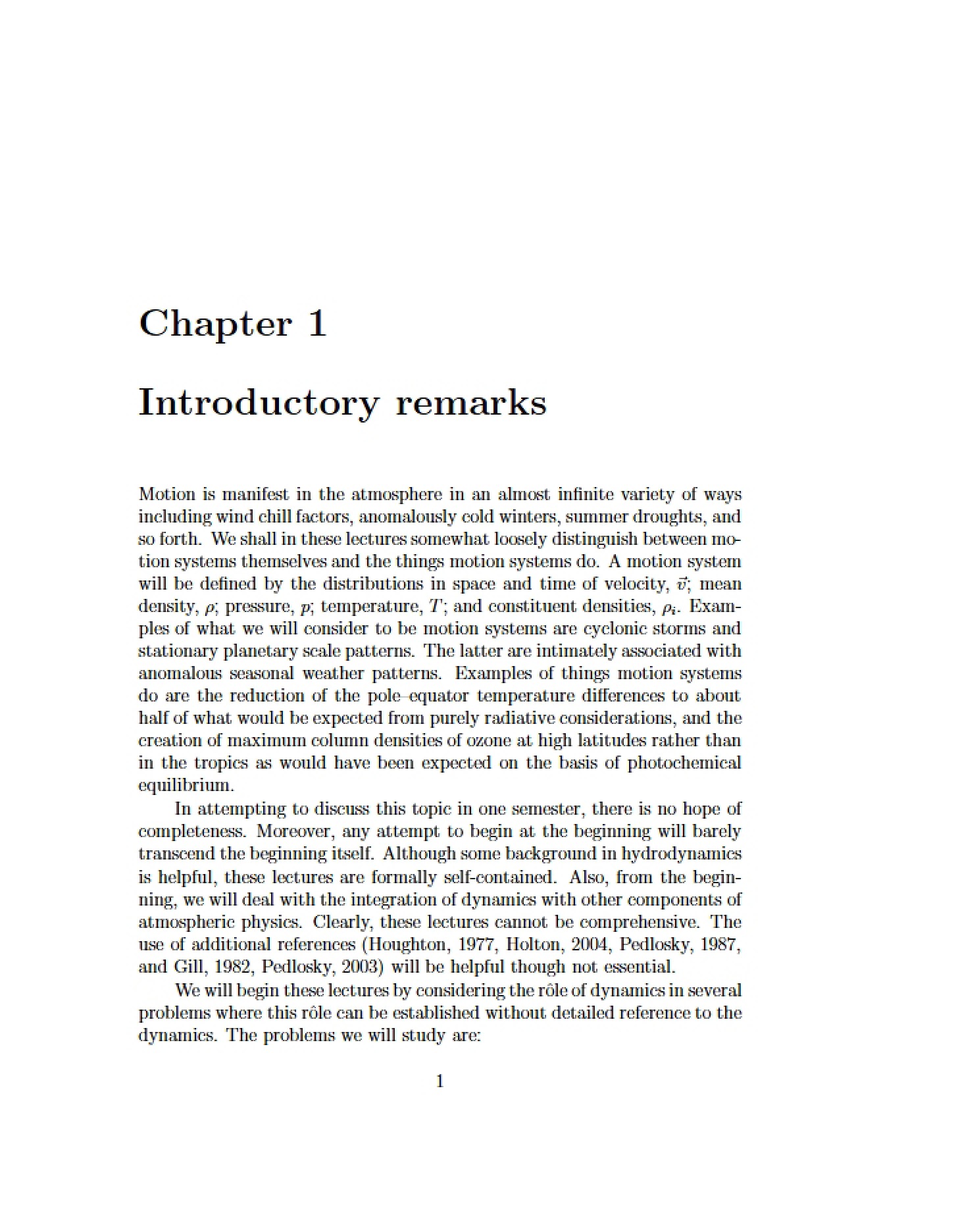 Introductory Remarks Chapter 1