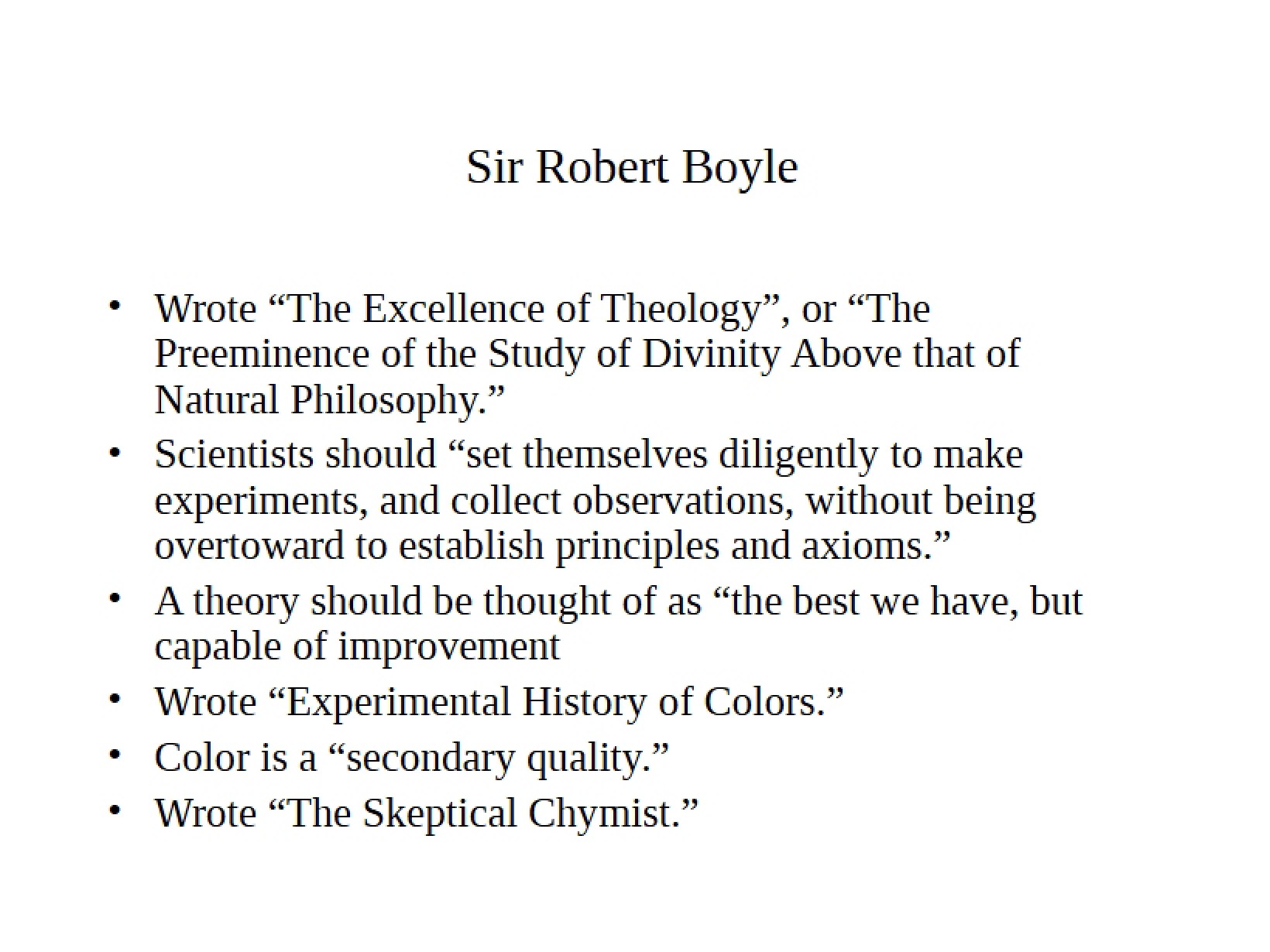 Profile Sir Robert Boyle