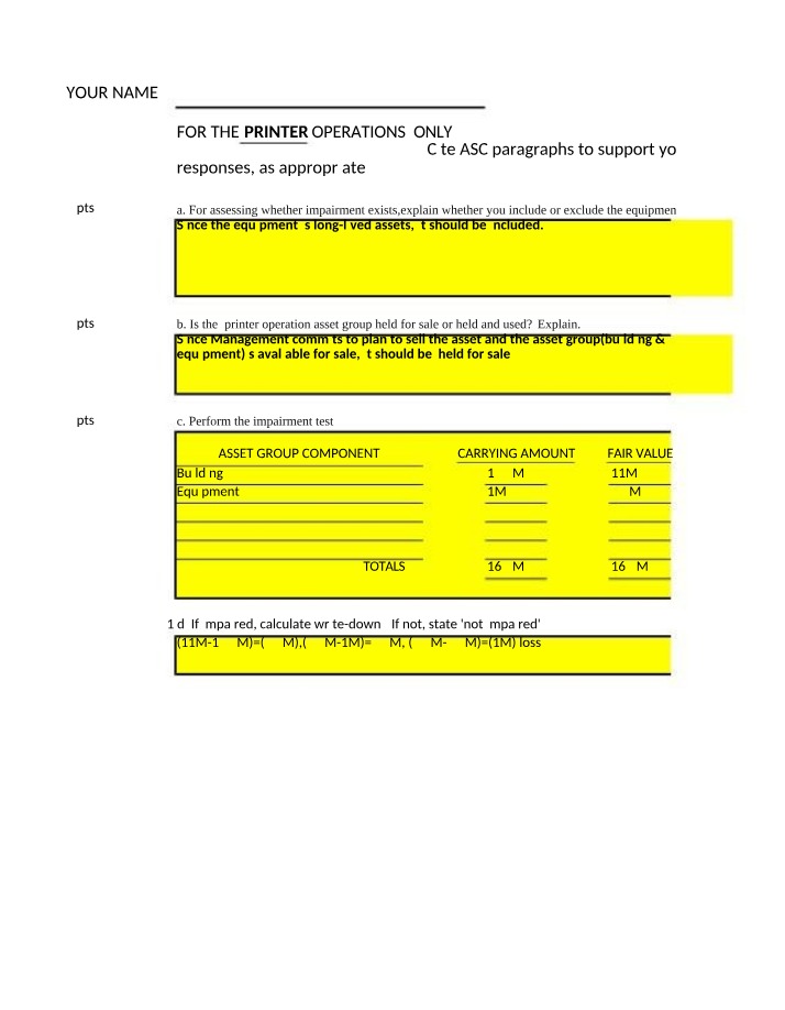 Assignment - Printer Operations Impairment Test
