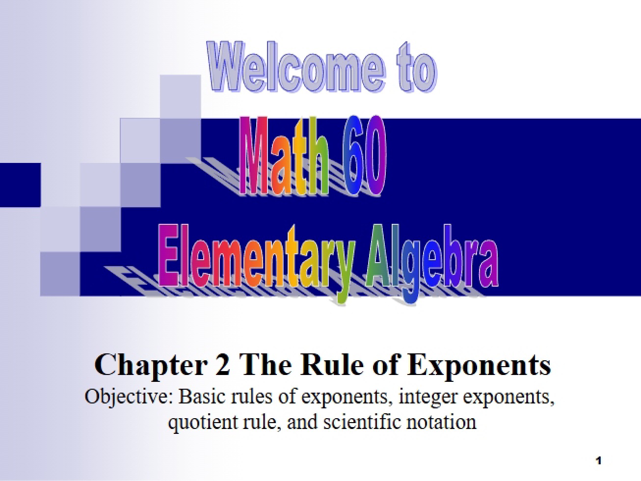 Lecture Notes on Elementary Algebra