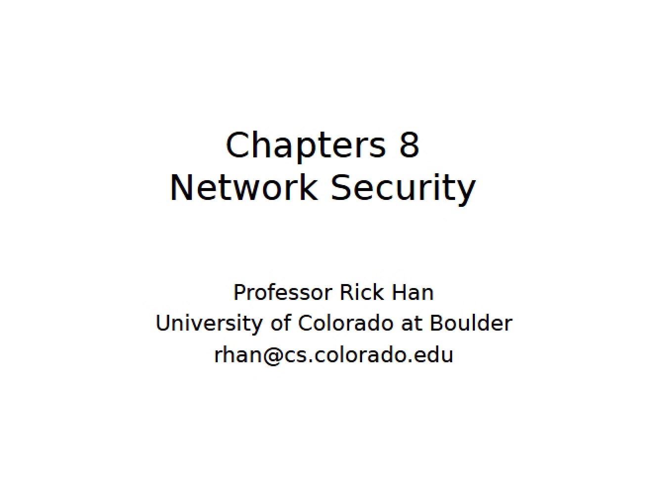 Security in Networks