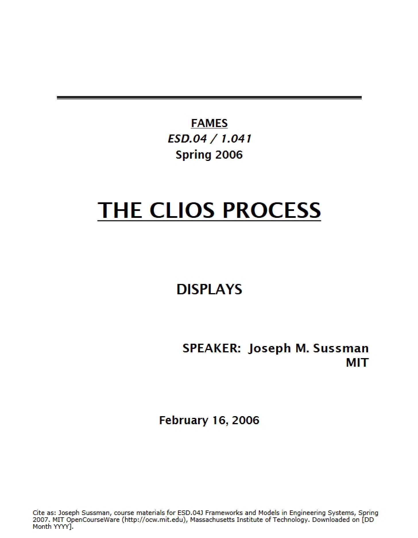 CLIOS Analysis Process