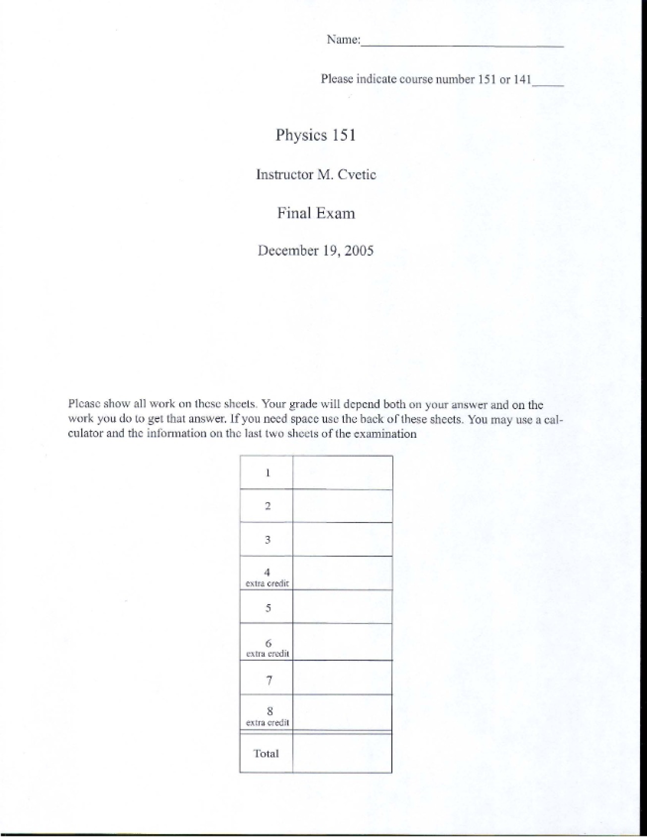 Final Exam (Fall 2005)