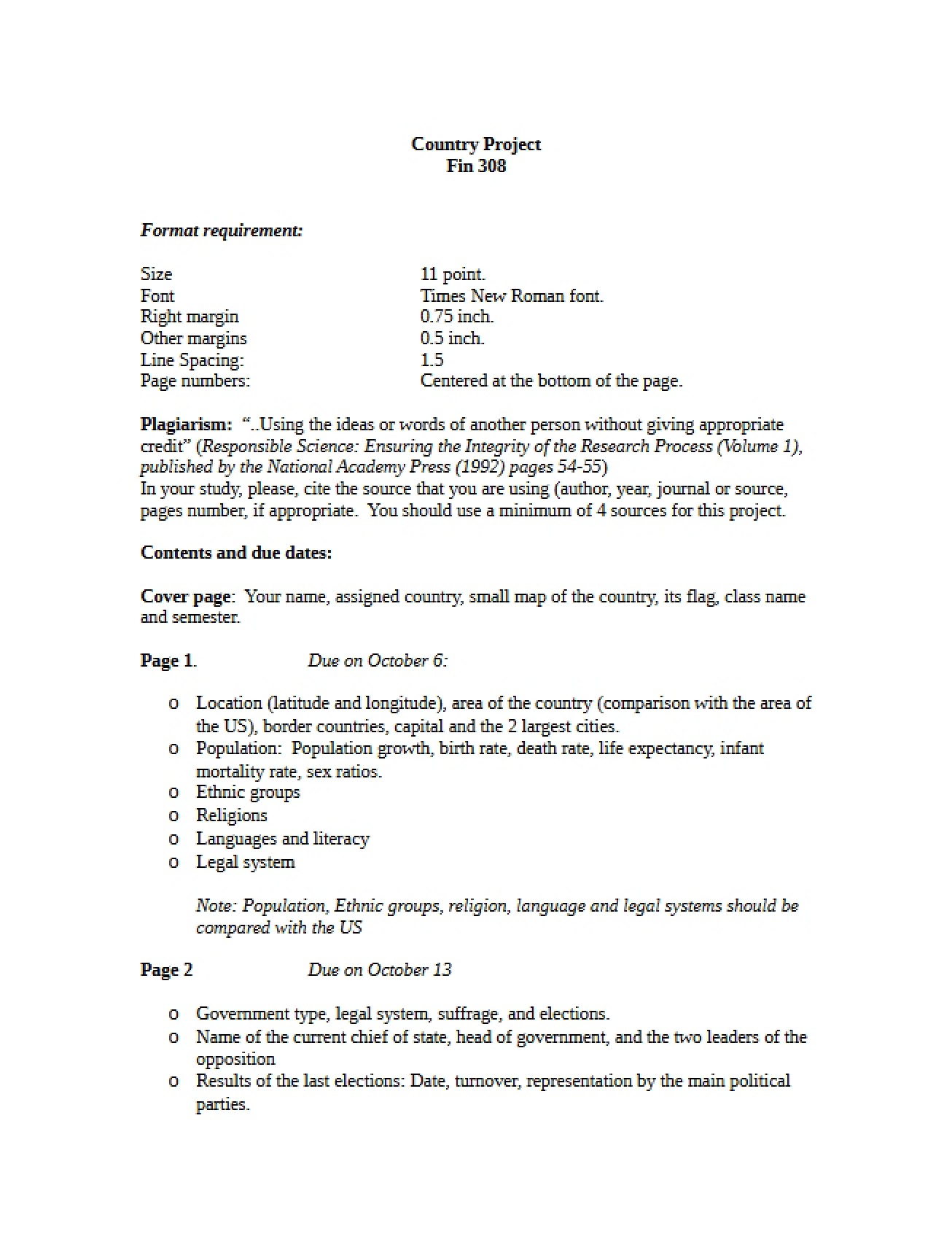 Project on Country Analysis