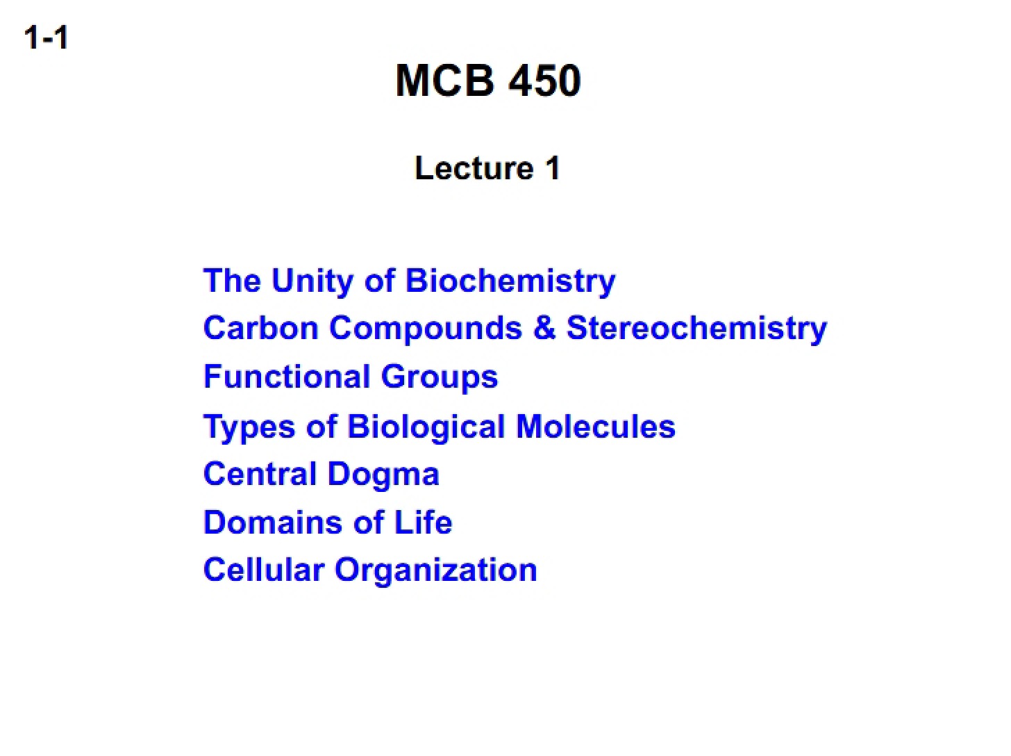 Lecture One