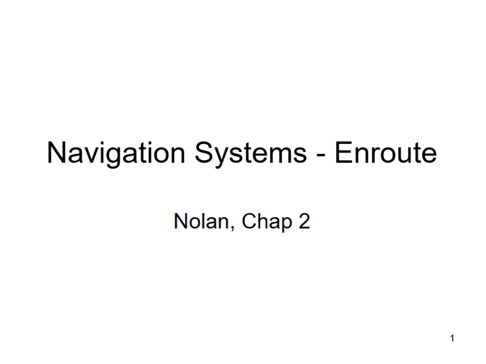 Enroute Navigation Systems