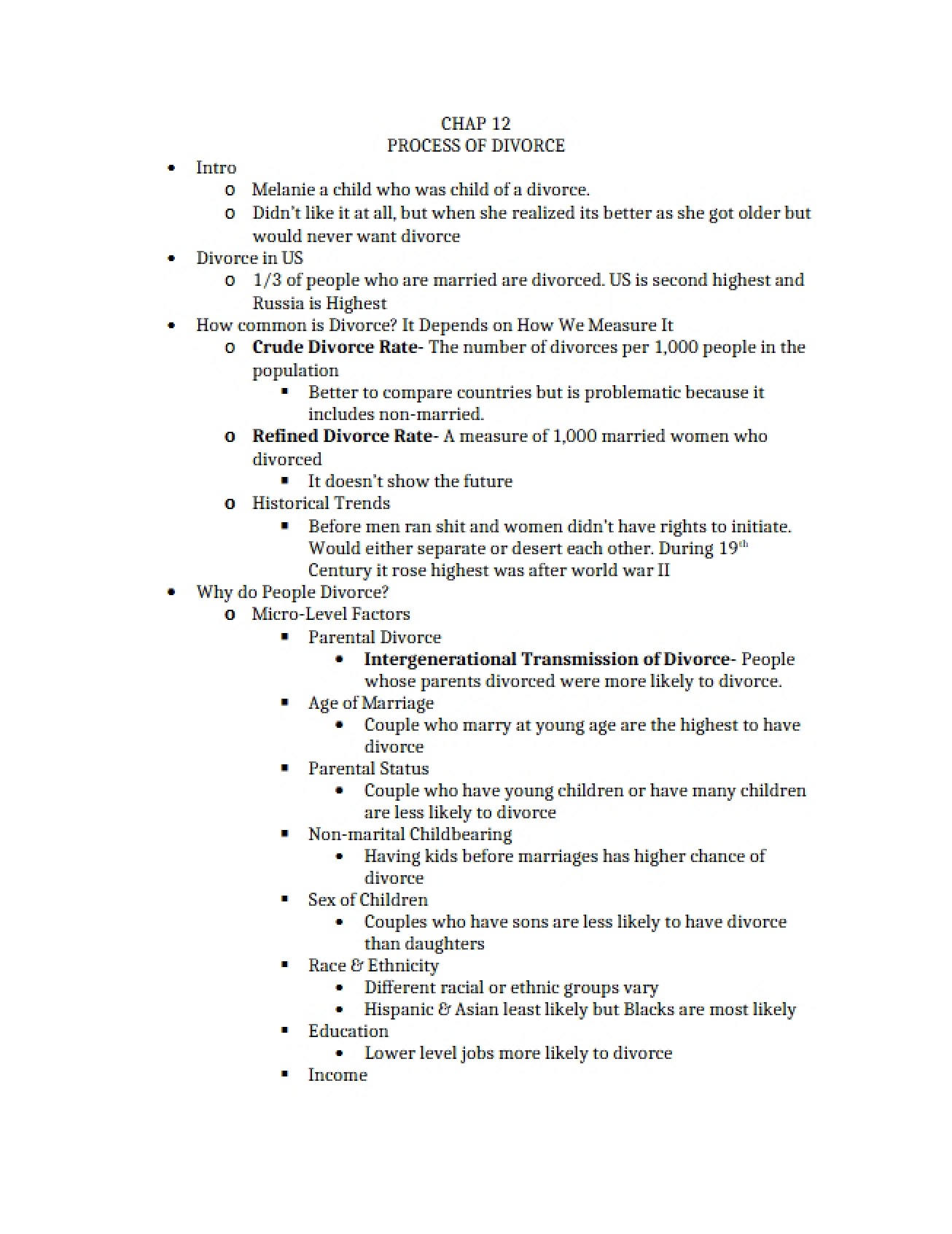Divorce Process as Described in Chapter 12
