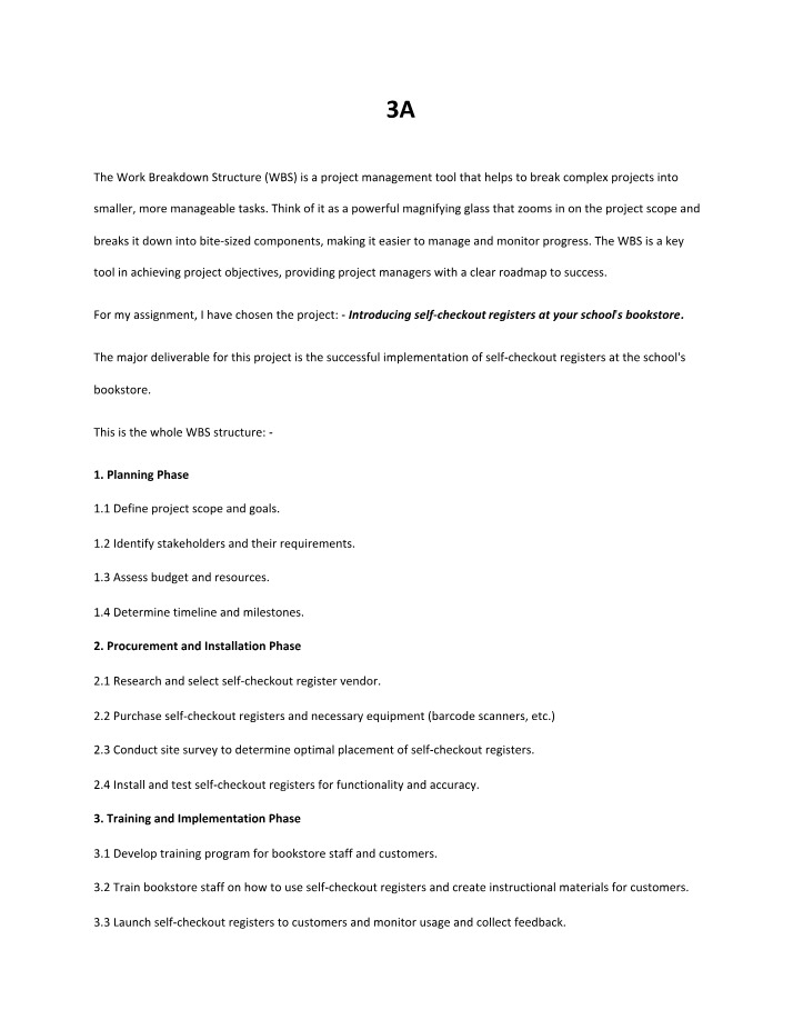 Work Breakdown Structure (WBS) for Effective Project Management