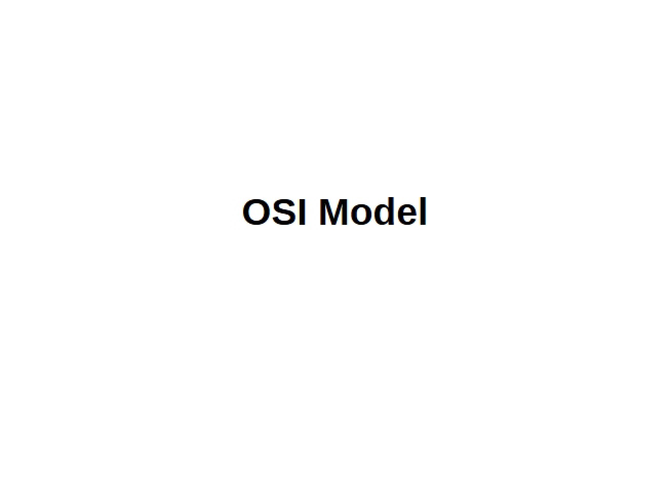 Model of OSI