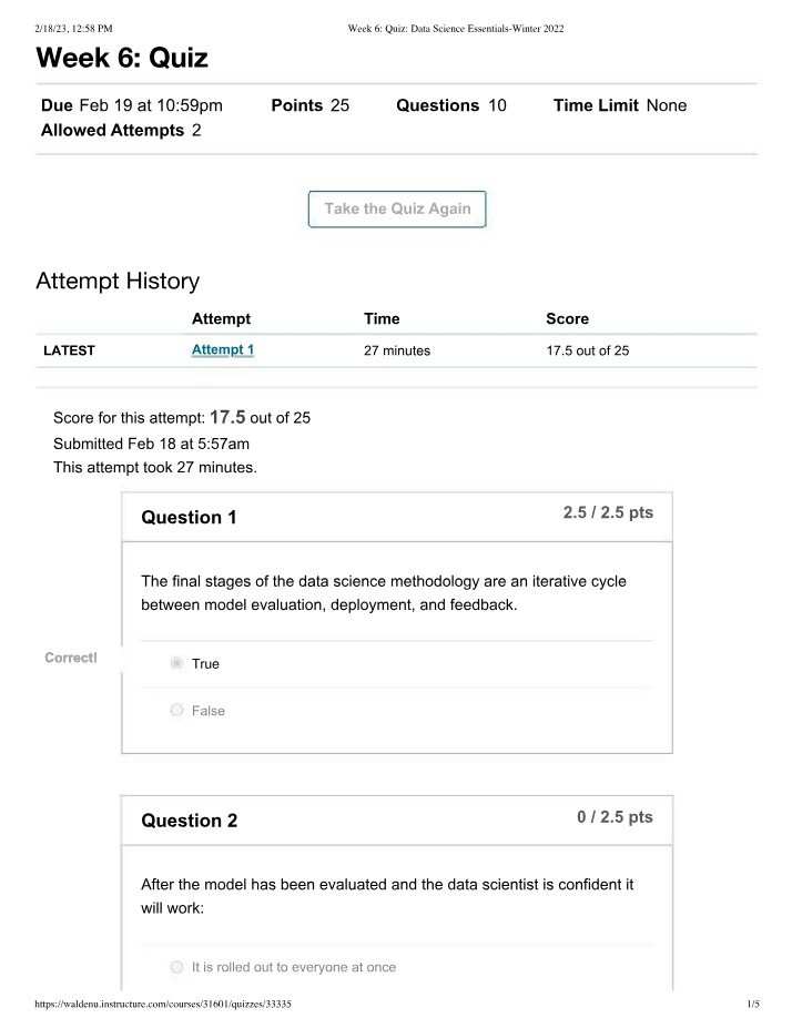 Week 6 Quiz - Data Science Essentials