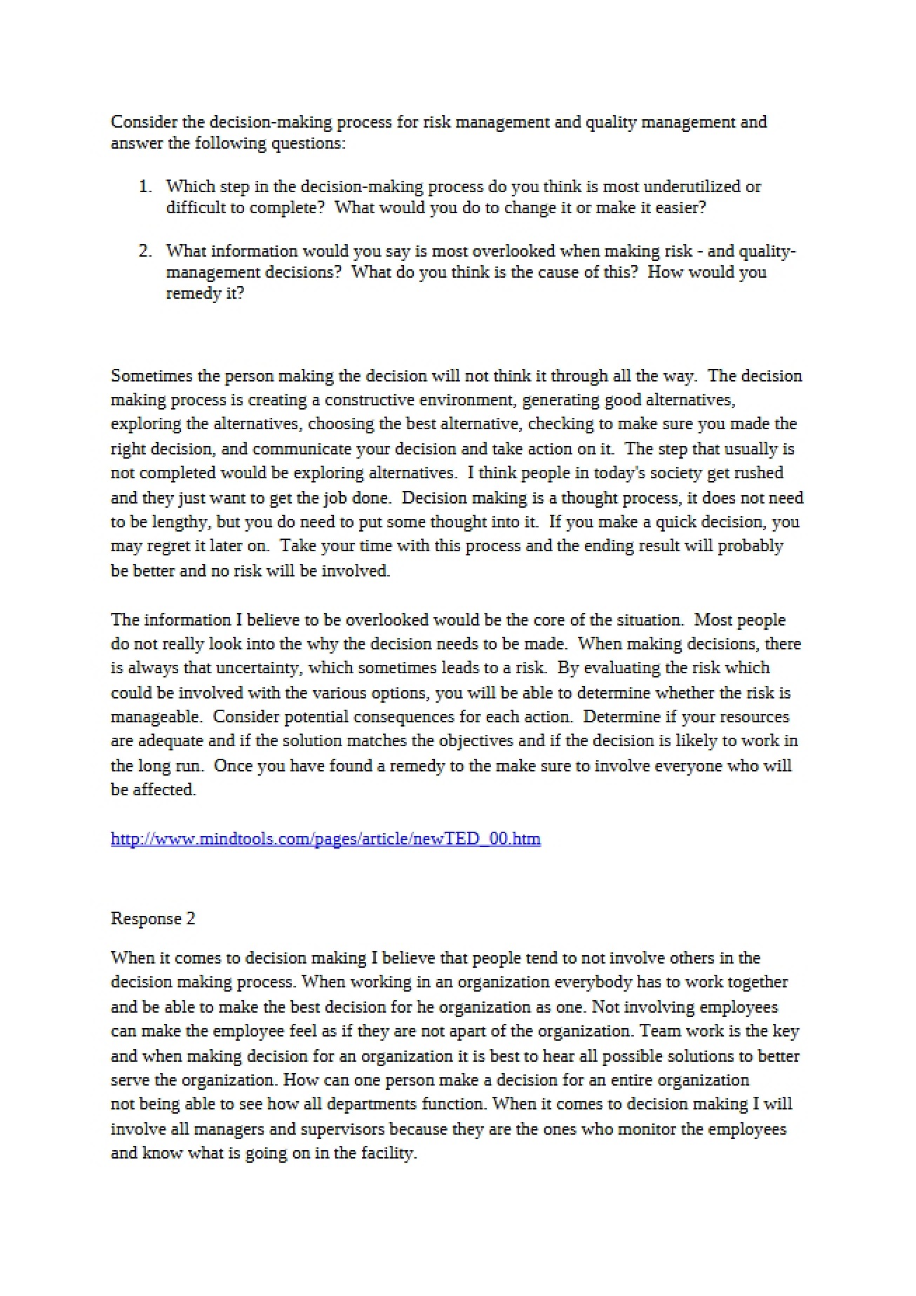 Analytical Paper