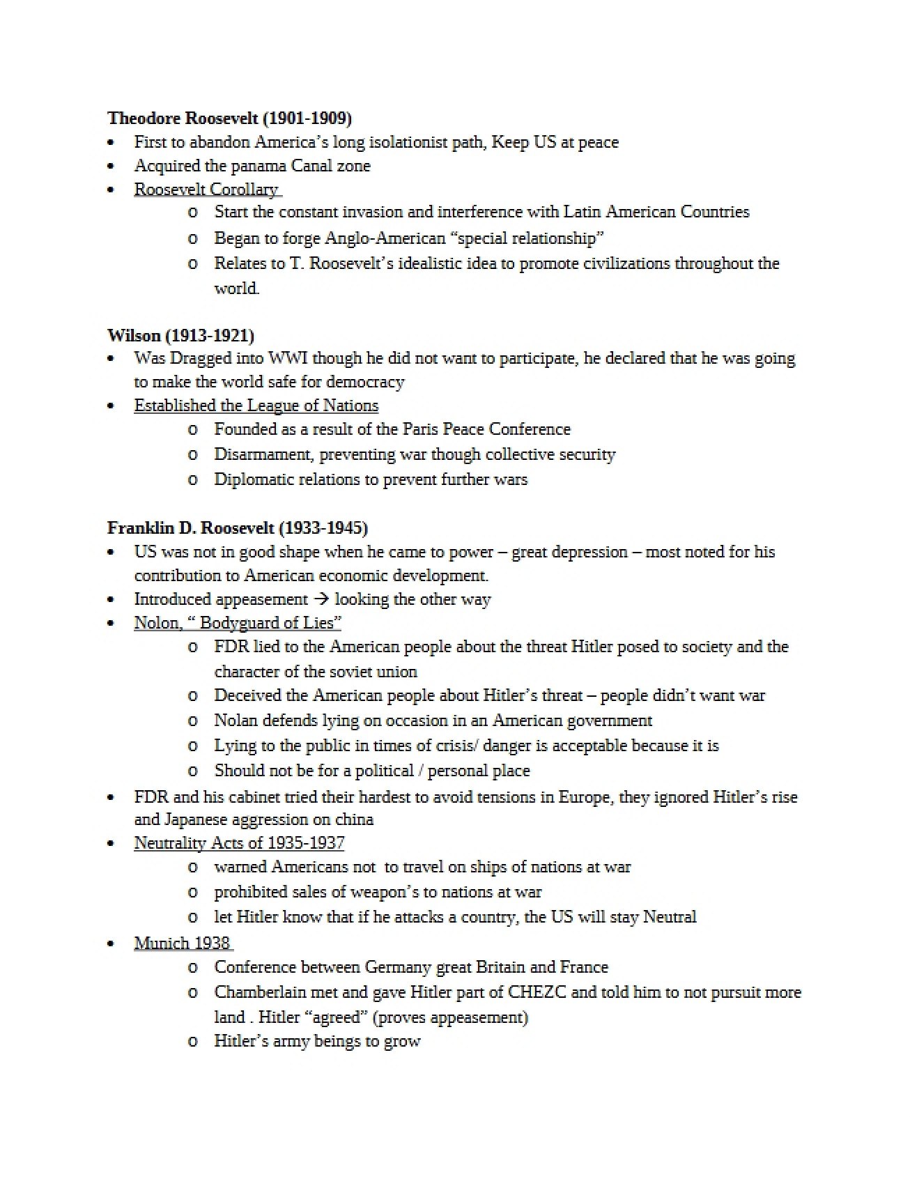 Overview of Theodore Roosevelt's Policies
