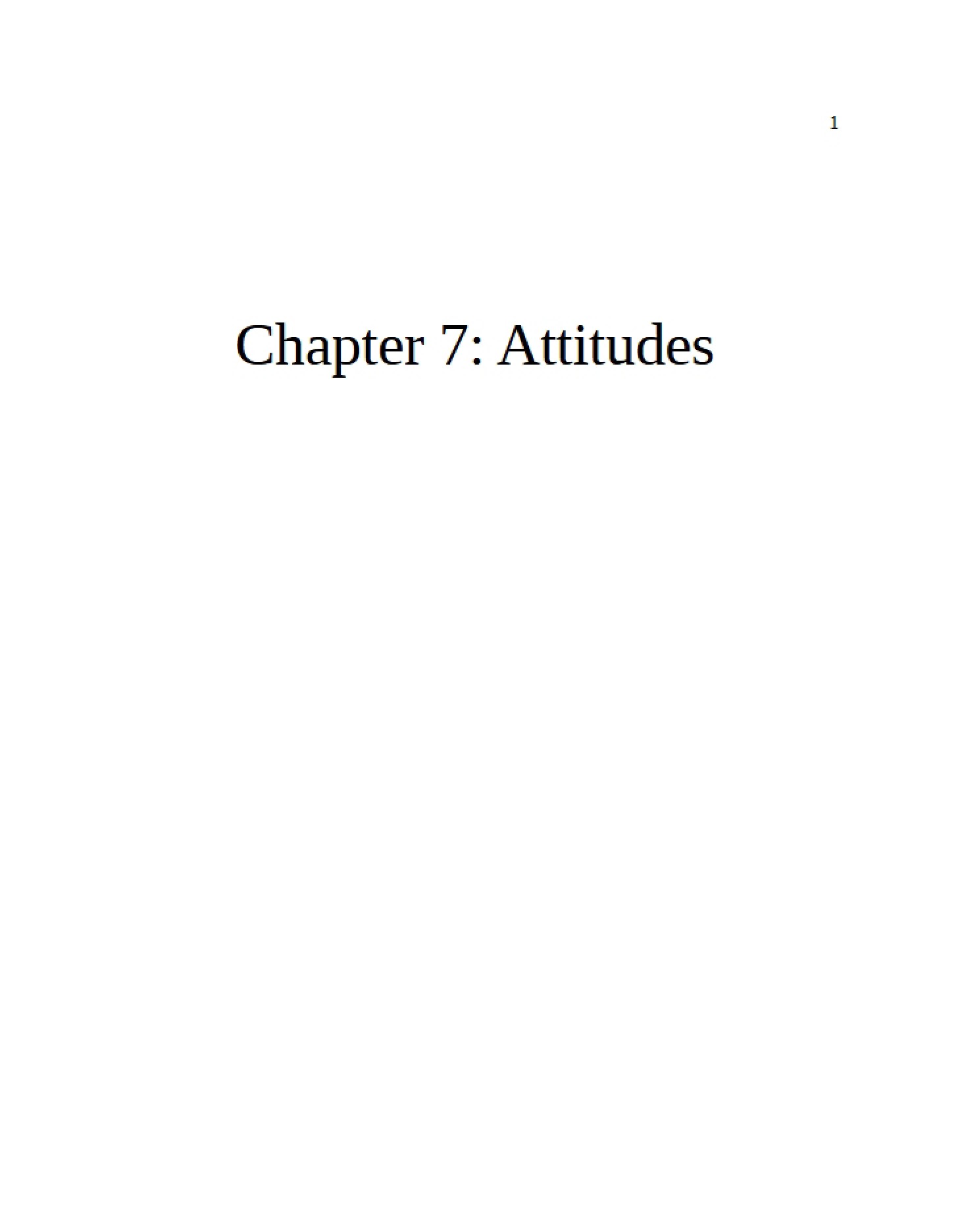 Attitudes Chapter Seven