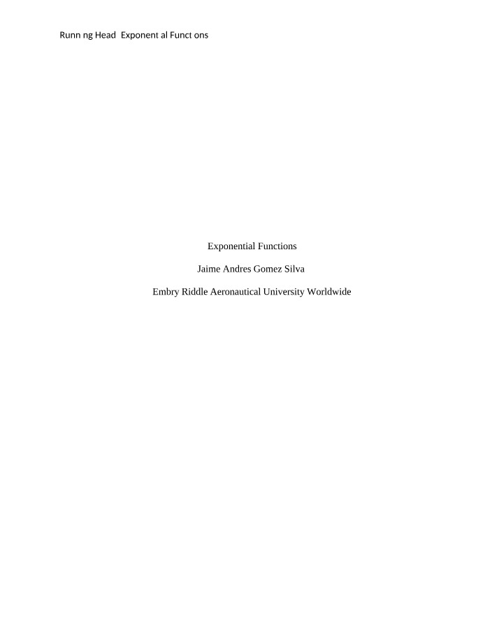 MATH 111 - Exponential Functions