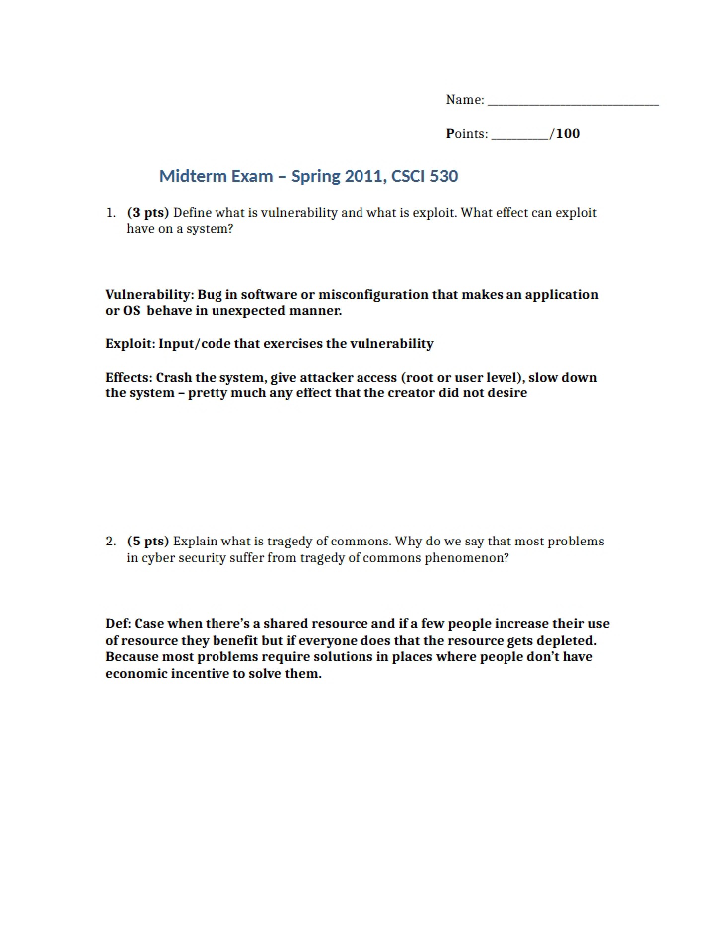 Midterm Solution