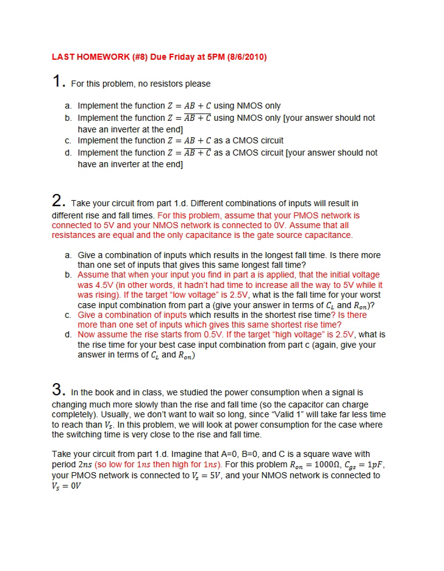 Assignment Sheet