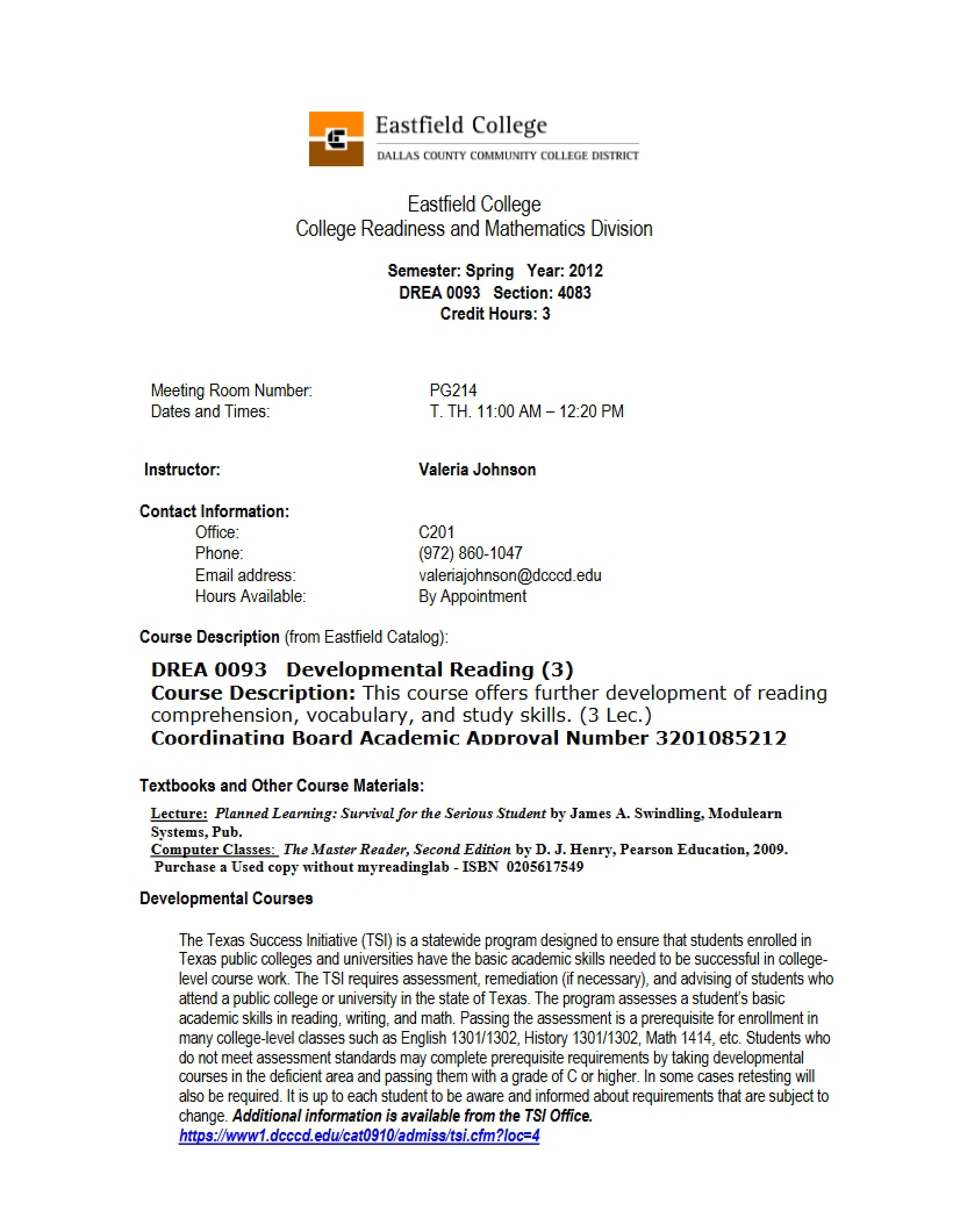 Syllabus - DREA 0093