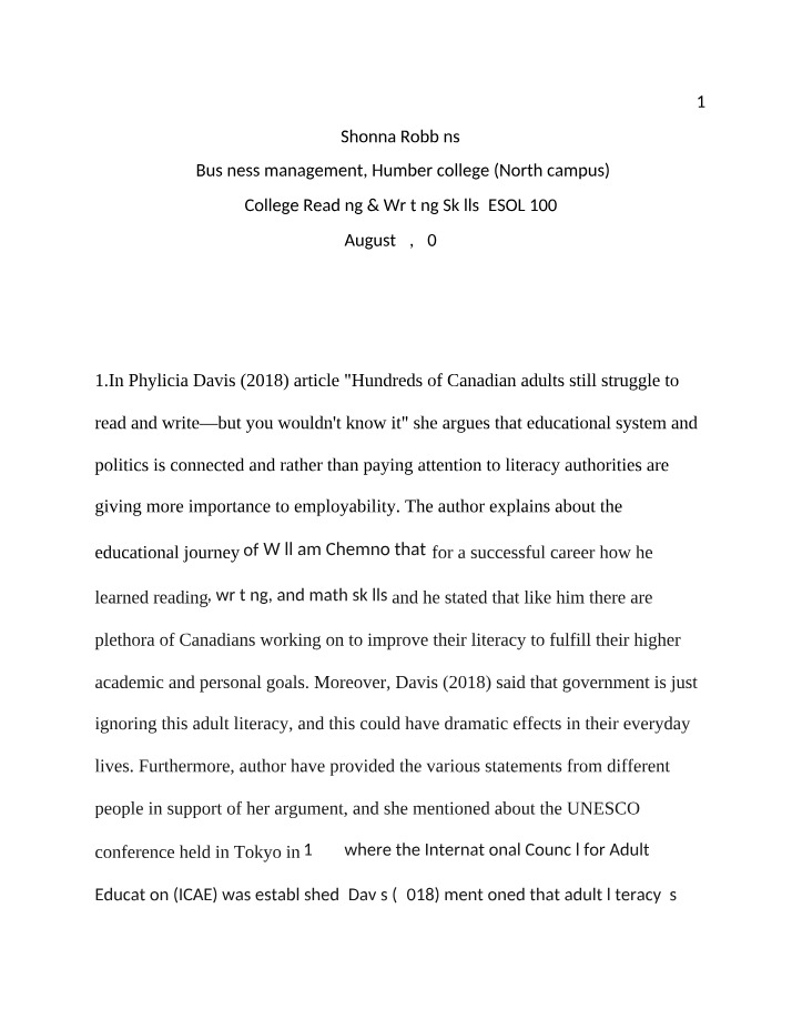 Final Assignment for ESOL