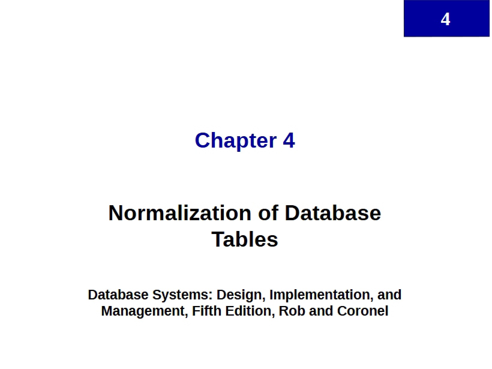 Database Table Normalization