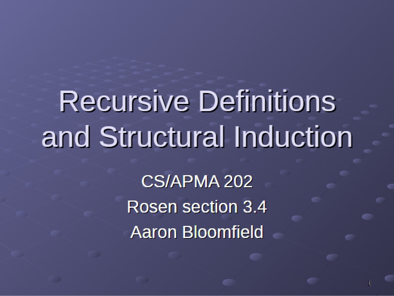 Structural Induction and Recursive Definitions