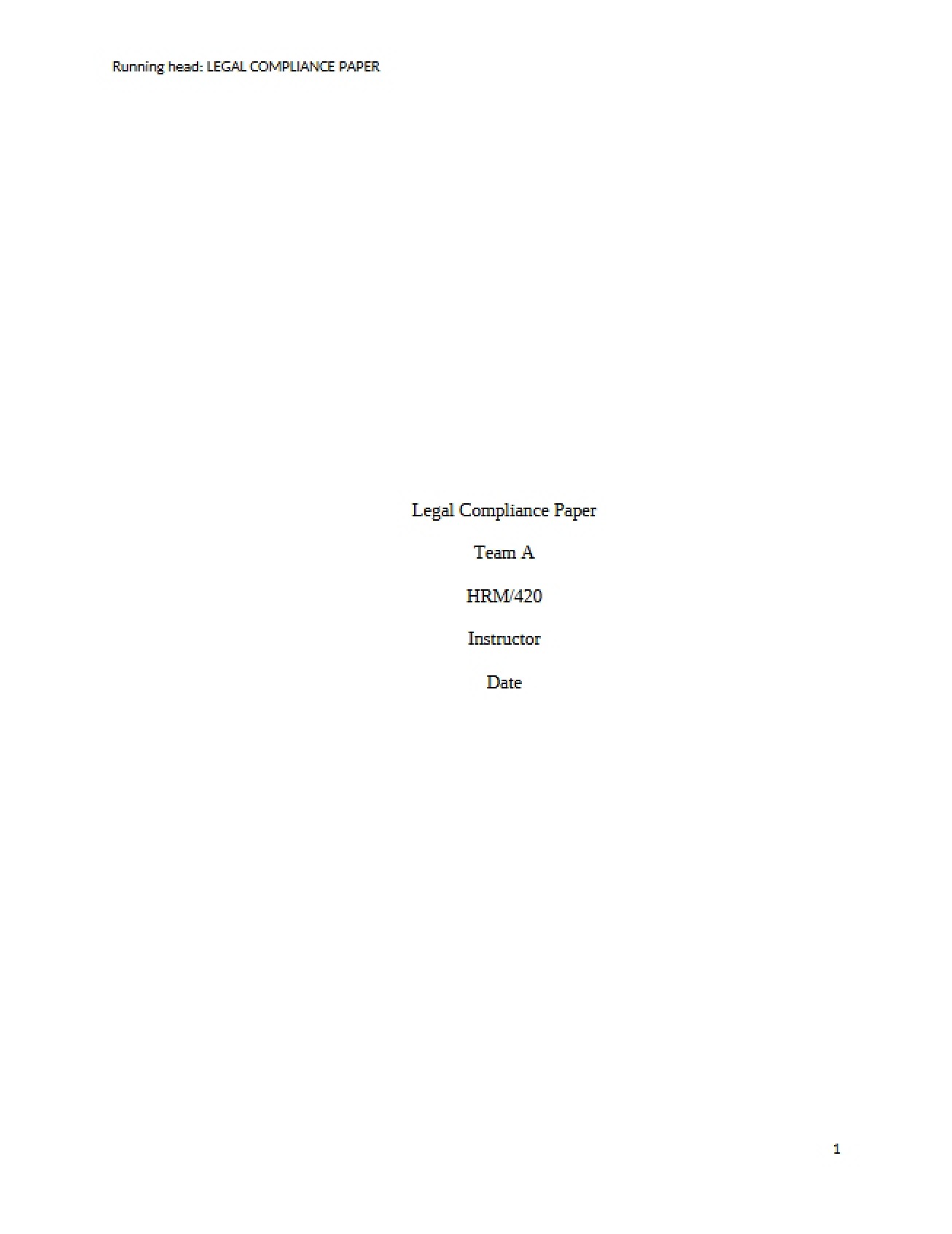 Paper on Legal Compliance