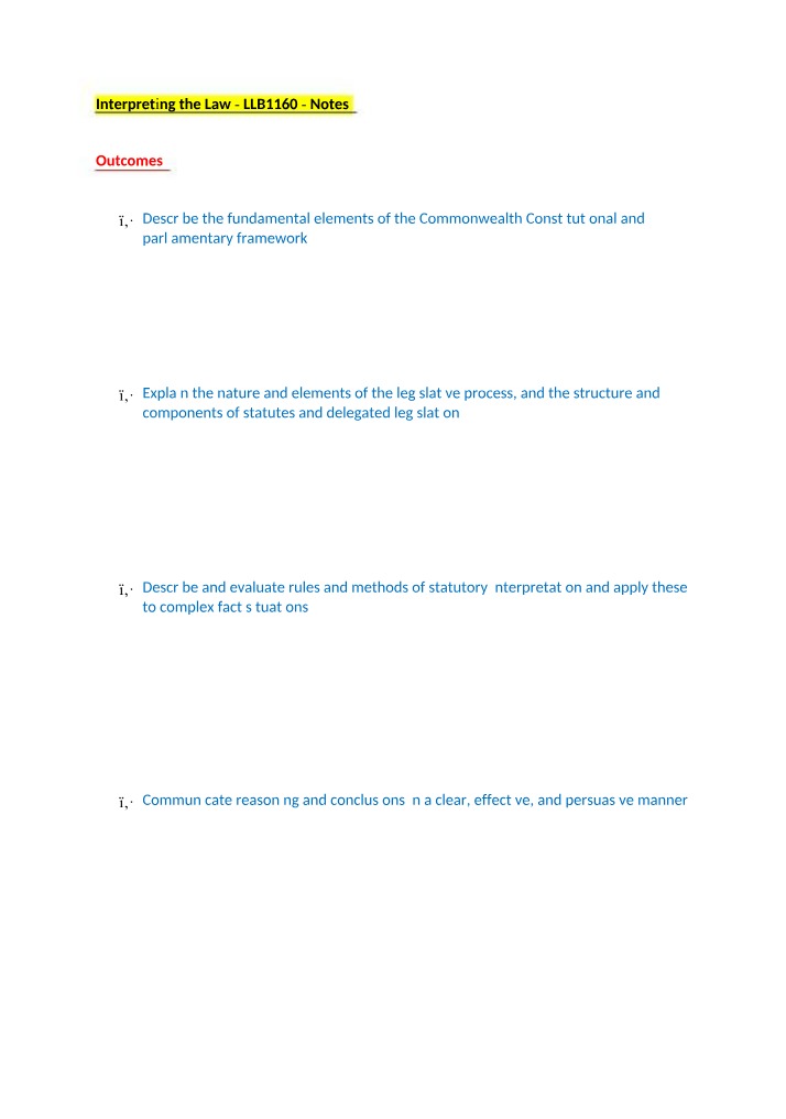 Interpreting the Law Course Notes