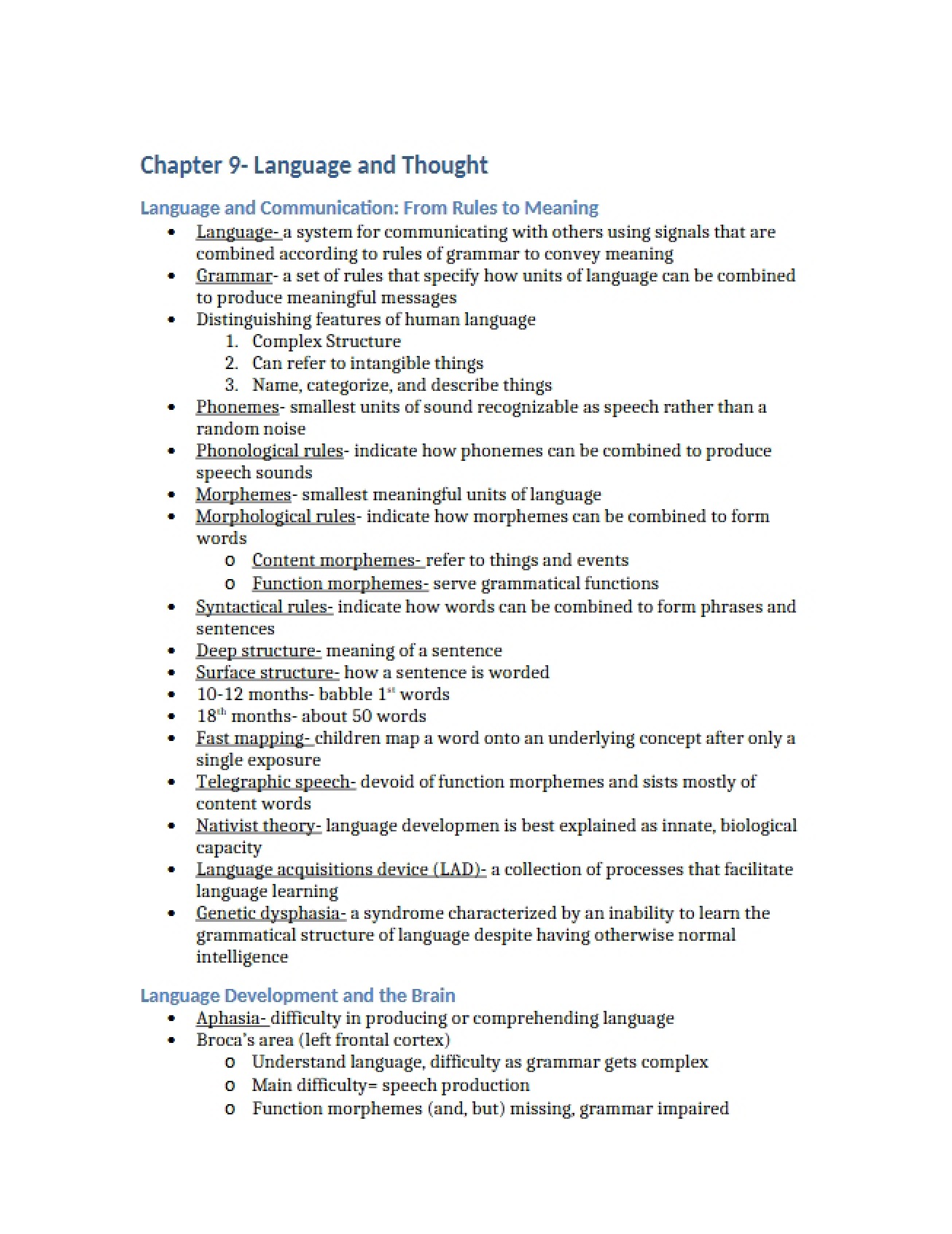 Thought and Language Chapter Nine