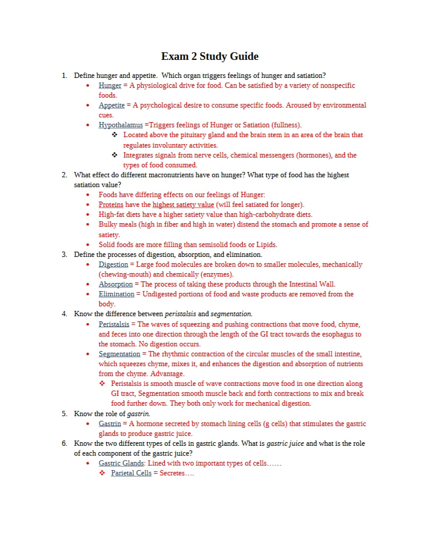 Comprehensive Study Guide for Test 2