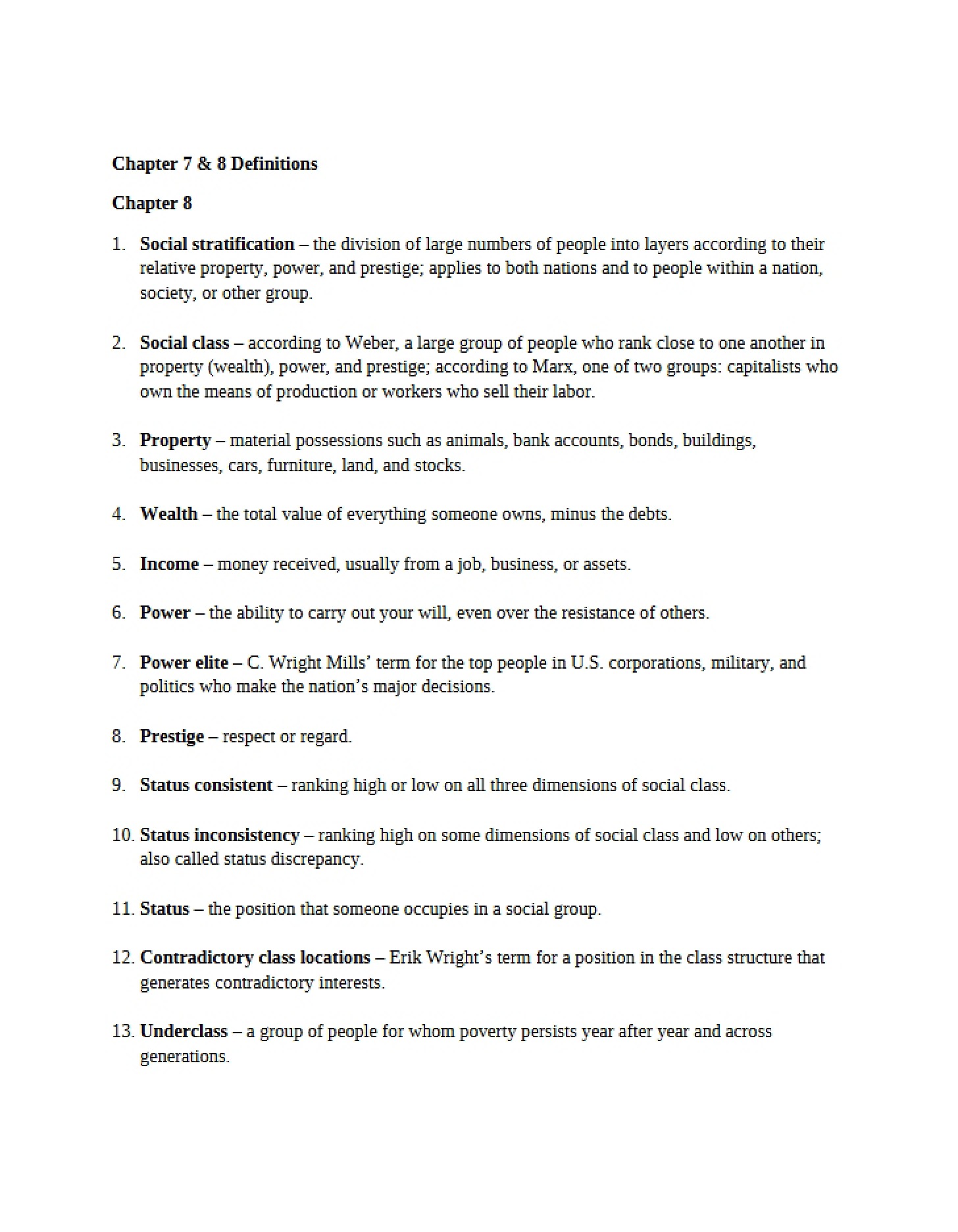 Terms and Definitions Ch 7-8