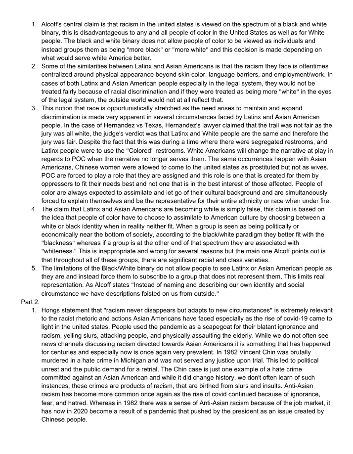 Impact of the Black and White Binary on People of Color