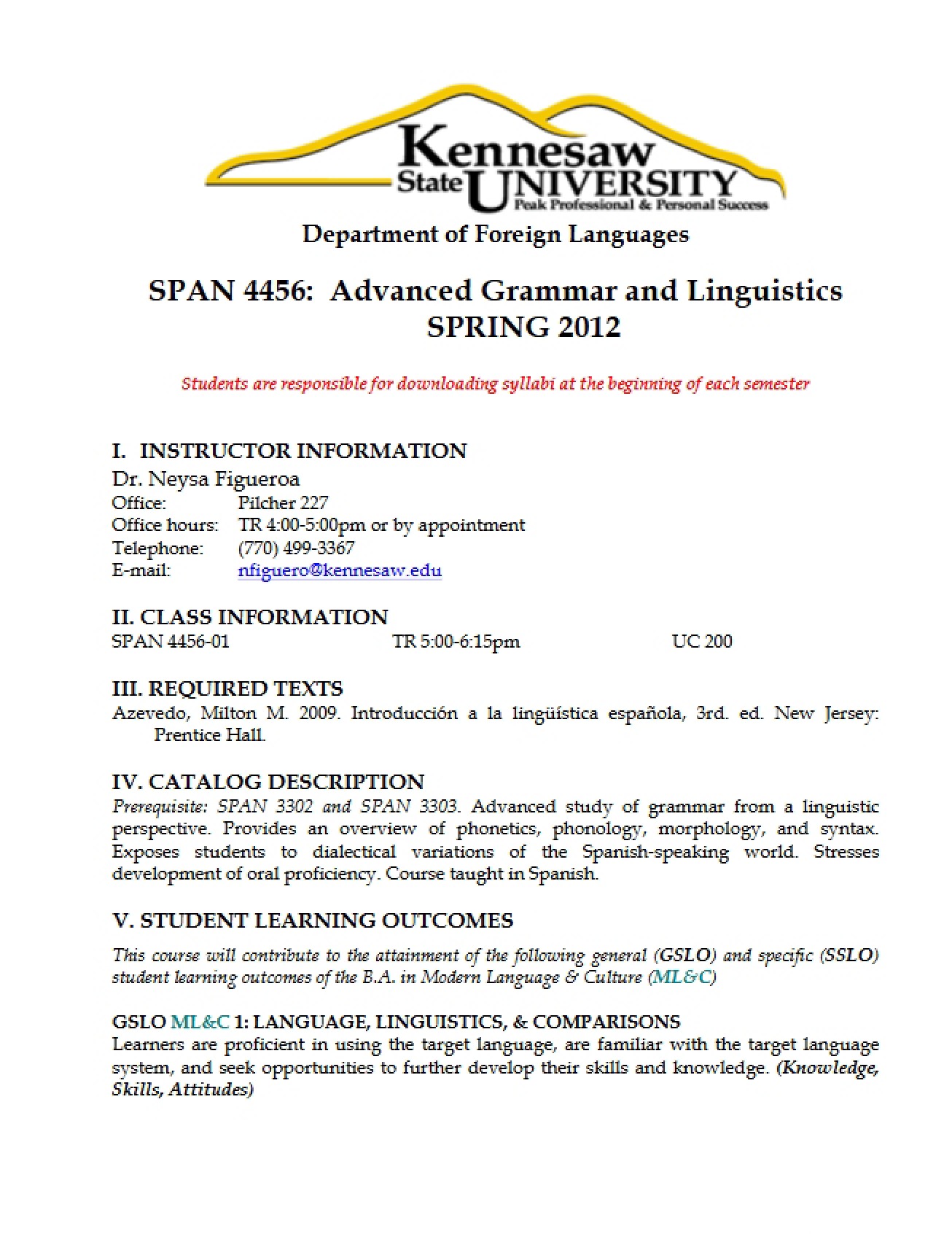 Course Guide for Advanced Grammar & Linguistics