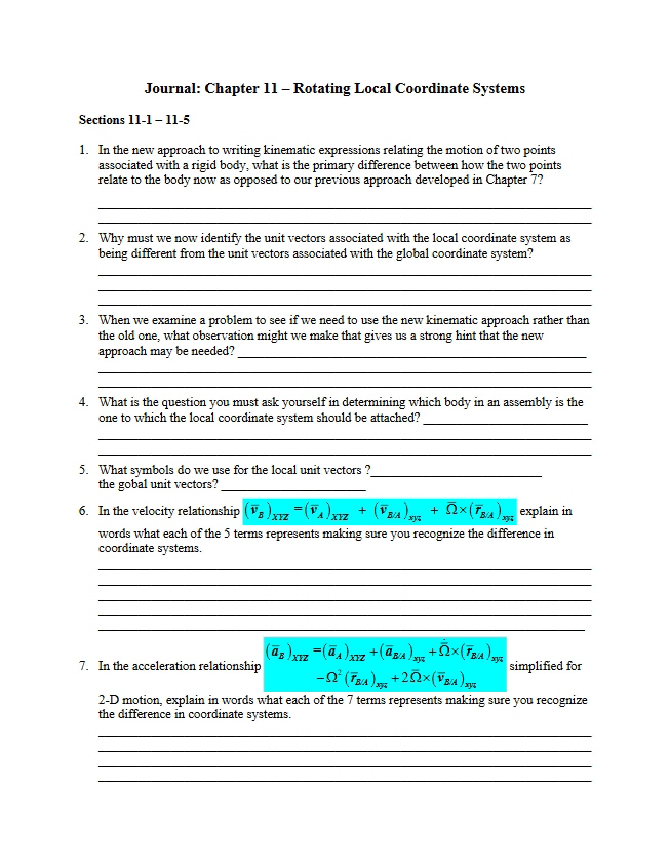 Chapter 11 Journal
