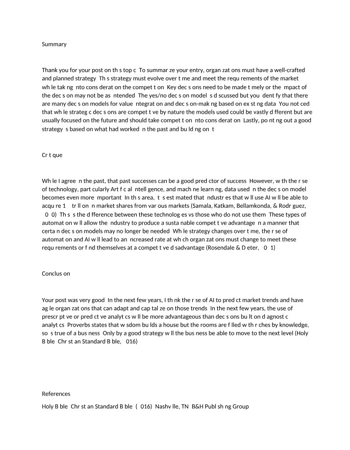 AI, Strategy, and Business Analytics - A Critical Review