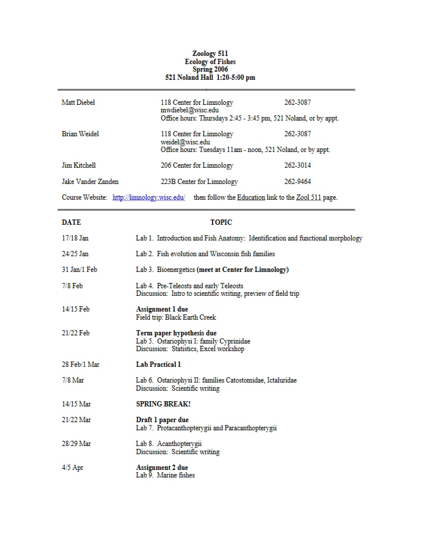 Course Syllabus