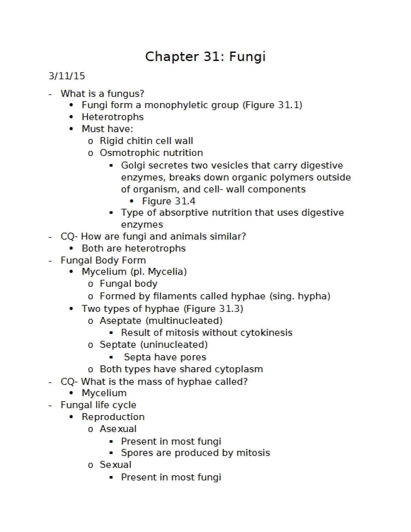 Fungi Chapter 31