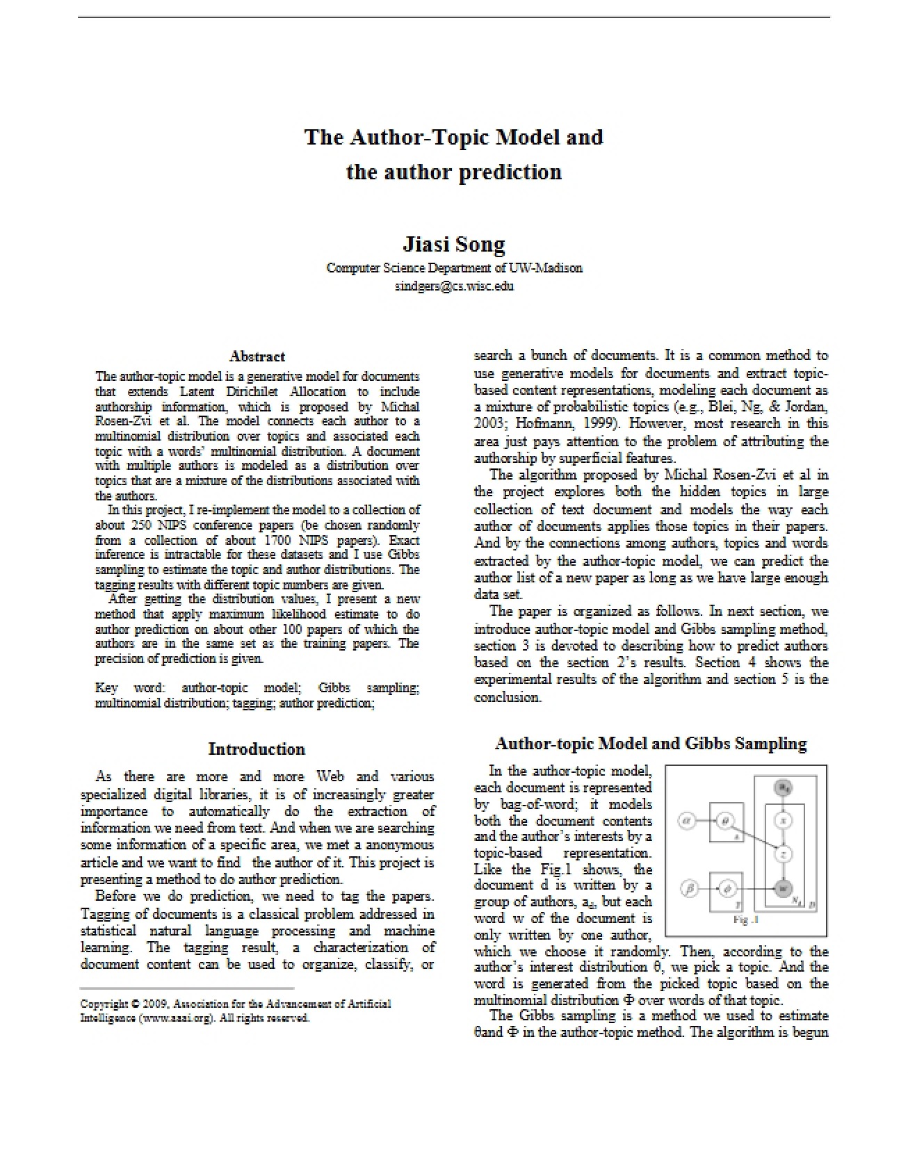Prediction of Authors and the Author-Topic Model